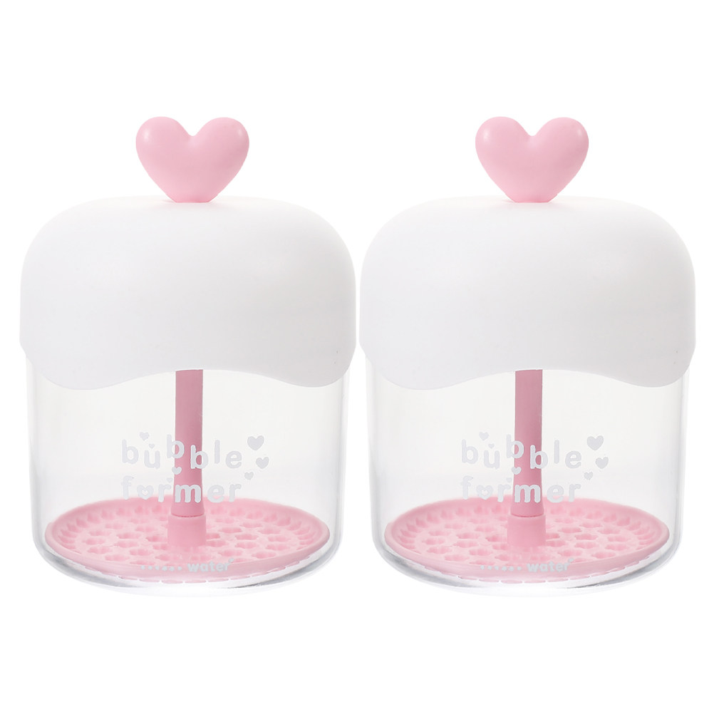 Cleanser Face - 2 stuks gezichtsschuimmaker, transparant hartvormig, handmatig